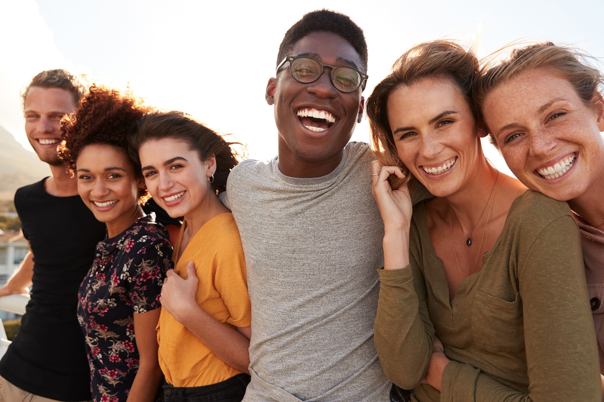 Group of happy young adults
